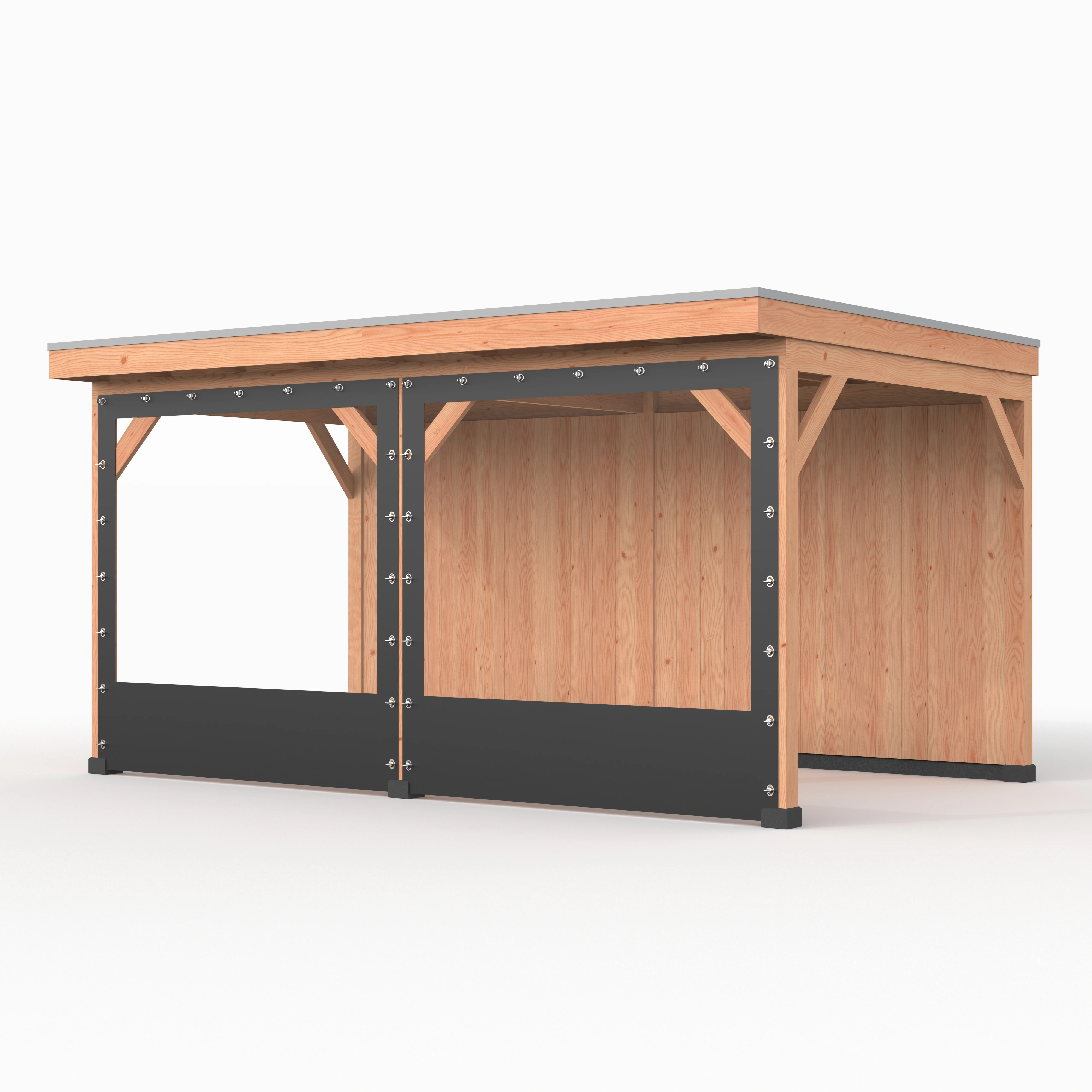 Verandazeil Wand 500 cm Antraciet - voor 14 x 14 cm Staanders - Afbeelding 1
